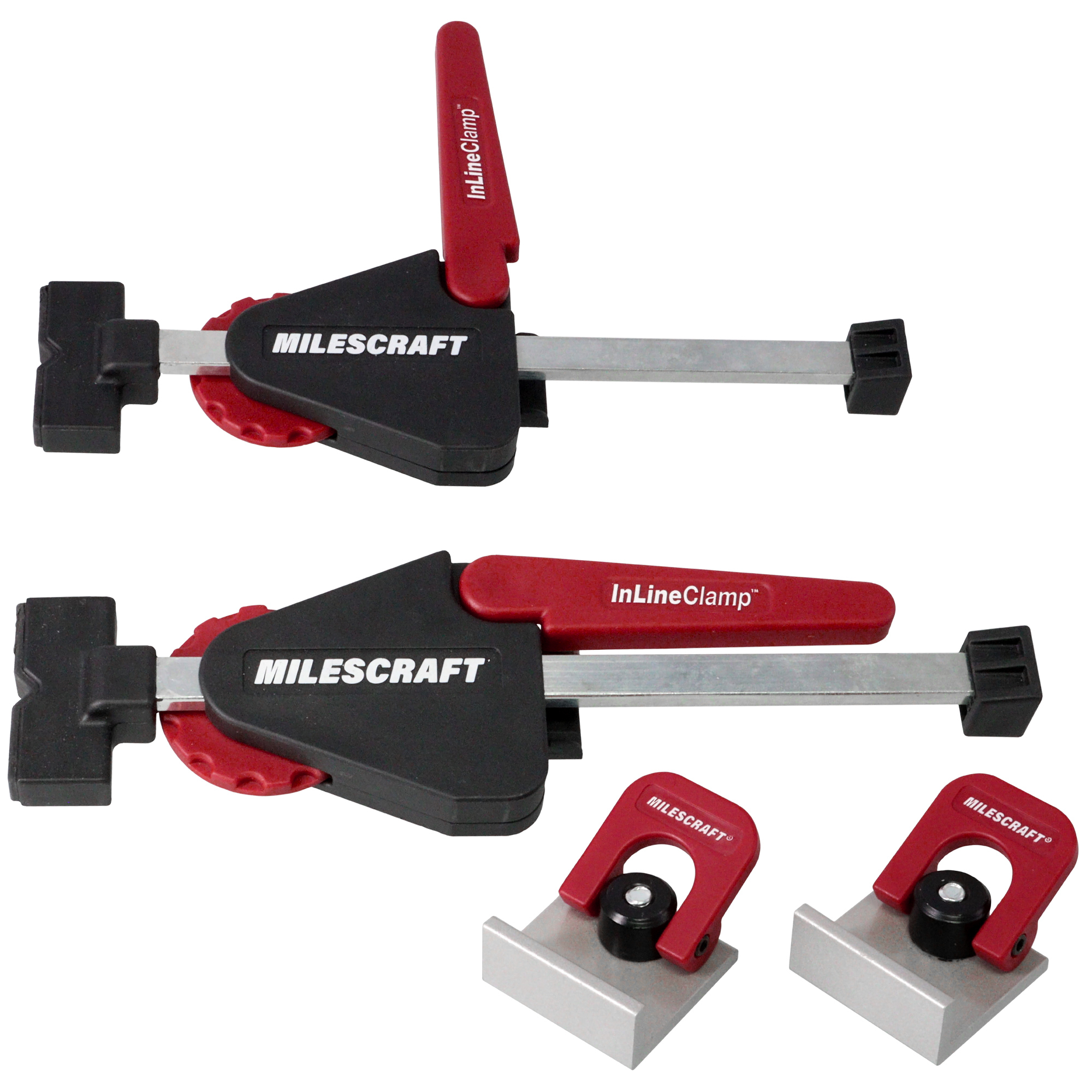 Milescraft InLineClamps — Adjustable T-Track Clamps, 2-Pack, Low Profile, Model# 40300003
